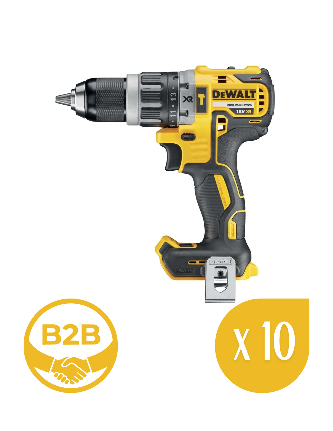 [b2b] Schlagbohrschrauber Dewalt Dcd796n (nur Gerät) 10er-pack