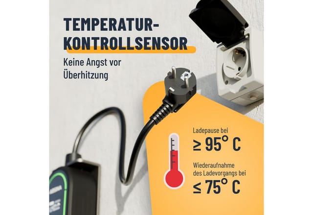 ABSINA Typ 2 Ladekabel Schuko mit einstellbarer Ladeleistung - ICCB 3,7kW 16A Elektroauto-Ladegerät (1-tlg)