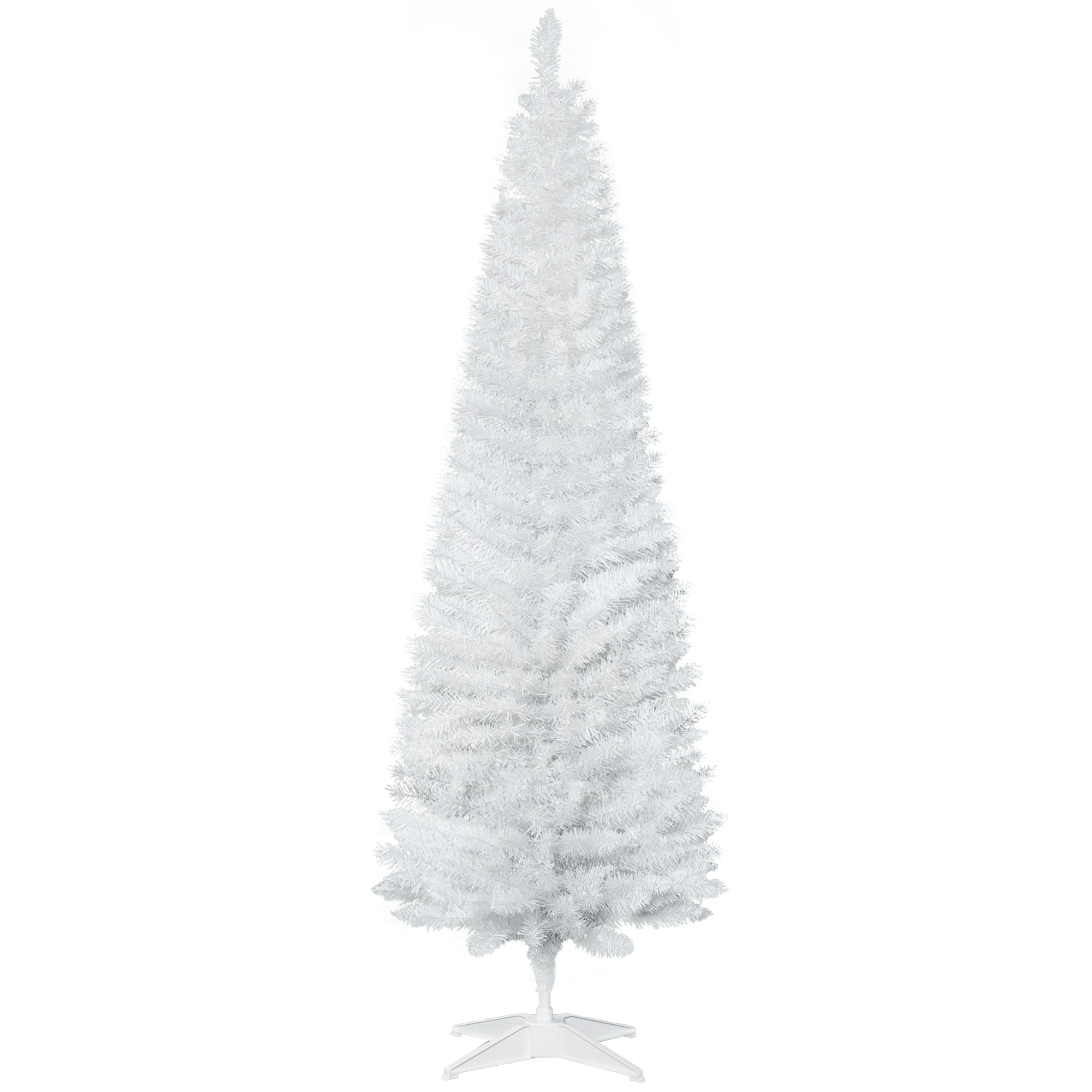 Elvmi Künstlicher Schmaler Weihnachtsbaum Mit 390 Zweigen, Klappbarem Abnehmbarem Ständer, Aus Kunststoff, 180 Cm