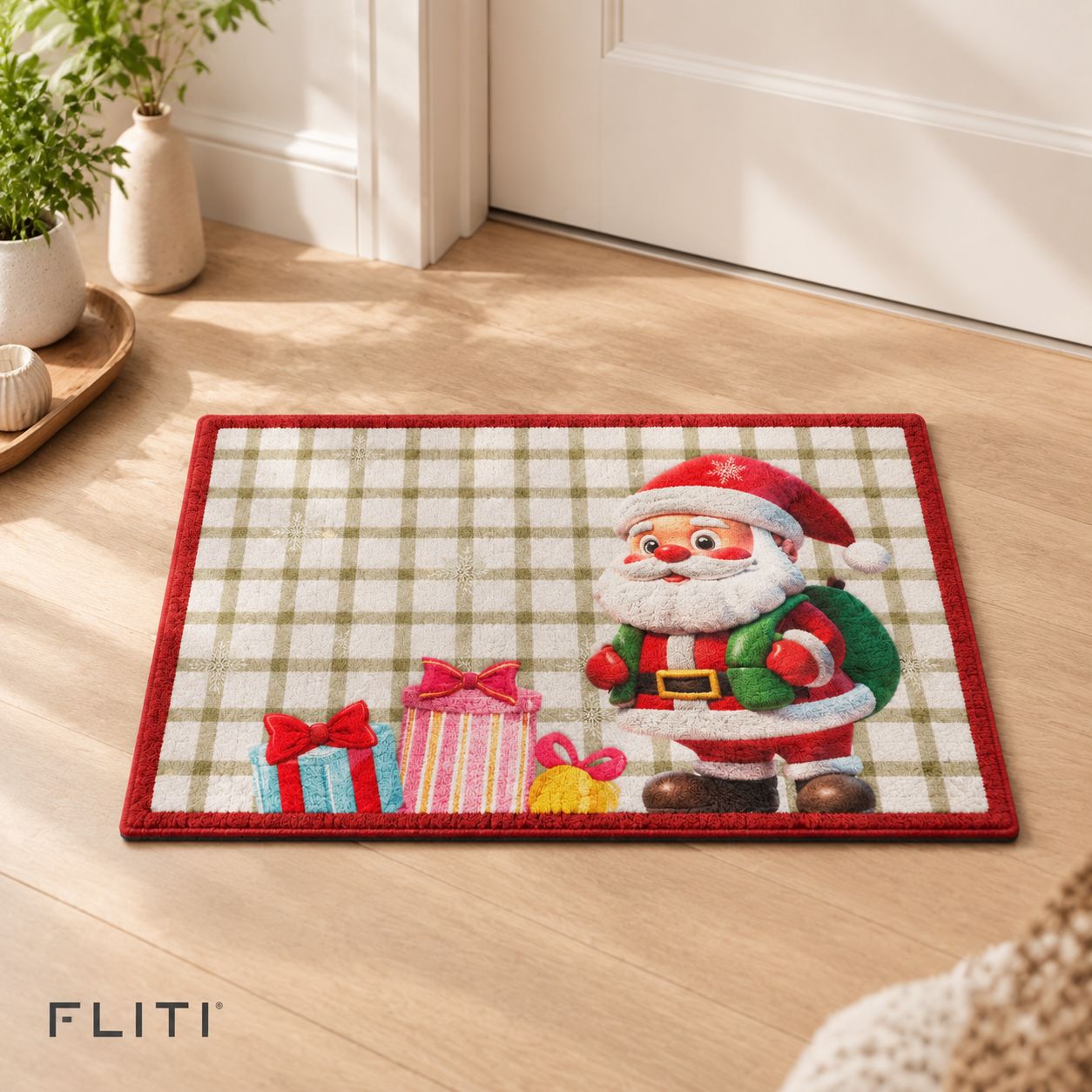 Fliti Dekorative Weihnachts-fußmatte Aus Diatomit, 40 X 60 Cm, Rutschfest, Schnelltrocknend, Für Badezimmereingang