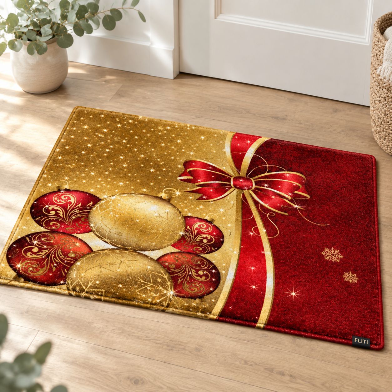 Fliti Anpassbarer, Dicker Kristall-samt-weihnachtsteppich 40×60 Cm