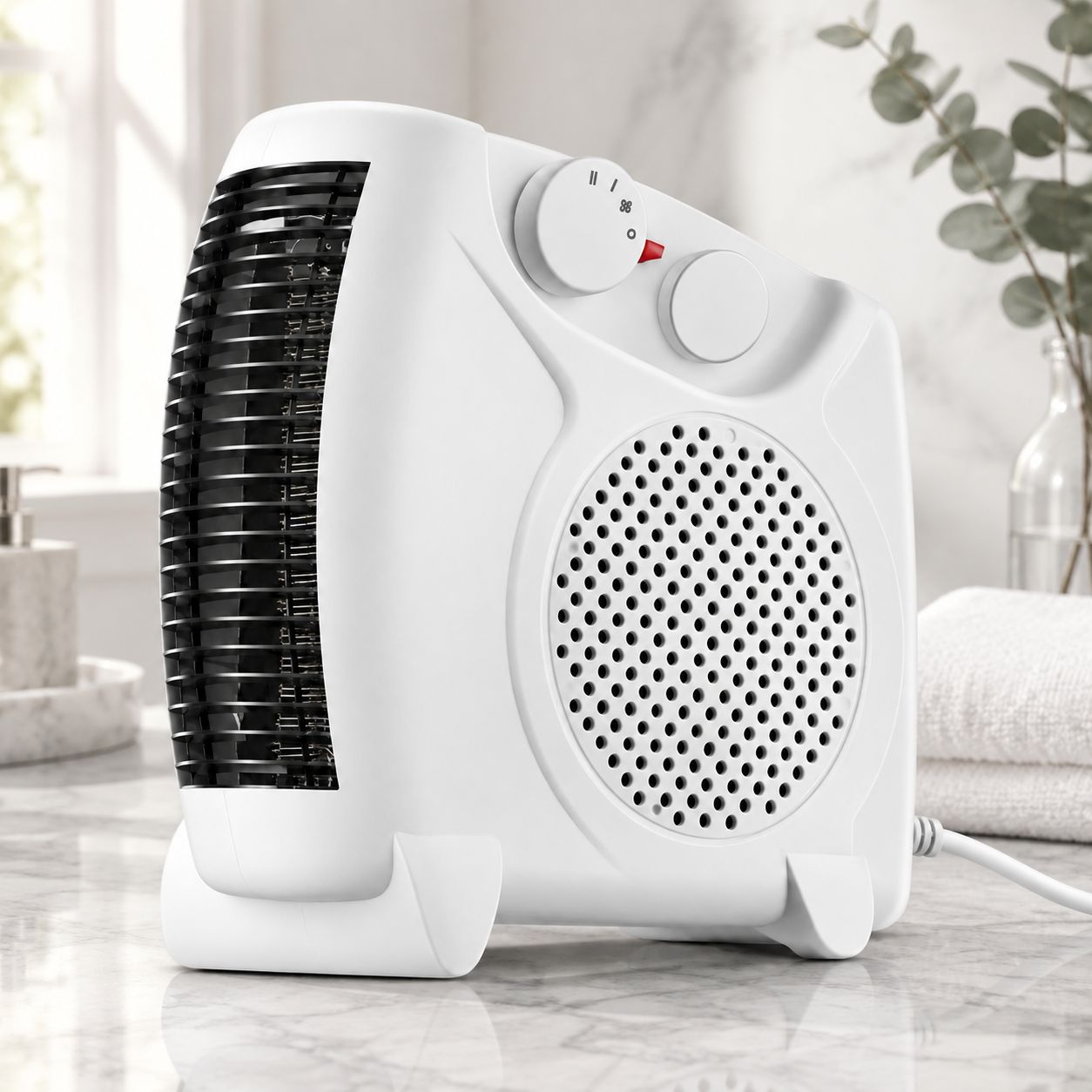 Fliti Heizlüfter Mit Intelligentem Thermostat, 3 Geschwindigkeitsstufen, Schnelles Aufheizen, Leiser Betrieb, Weiß, Für Zuhause, Badezimmer, Studentenwohnheim, 1,2 M