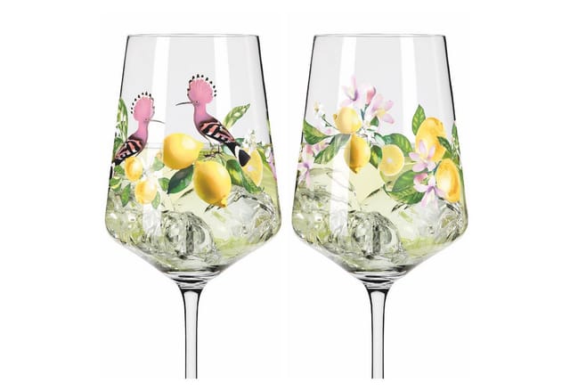 Ritzenhoff Weißweinglas Ritzenhoff SET Sommersonett 2 x Glas 6041005 Spritz Schorle Zitrone