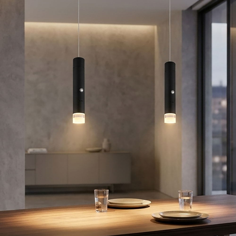 2x Led Hängeleuchte Pendelleuchte Wohnzimmerlampe 2-flammig Schwarz Metall H 120 Cm