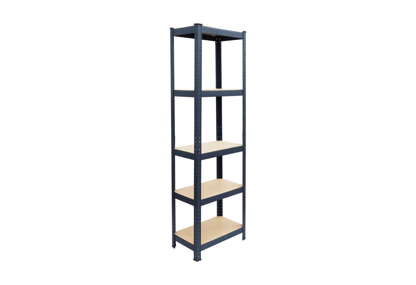 Relaxdays Schwerlastregal, Hbt: 180x50x30 Cm, Traglast 875 Kg, 5 Mdf-ebenen, Lagerregal Keller, Zum Stecken, Anthrazit Bild 4
