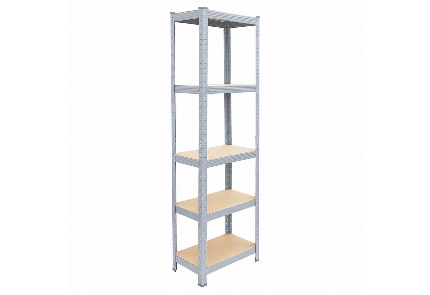 Relaxdays Schwerlastregal, Hxbxt: 180 X 50 X 30 Cm, 875 Kg, 5 Ebenen, Lagerregal Keller, Zum Stecken, Grau/braun Bild 5
