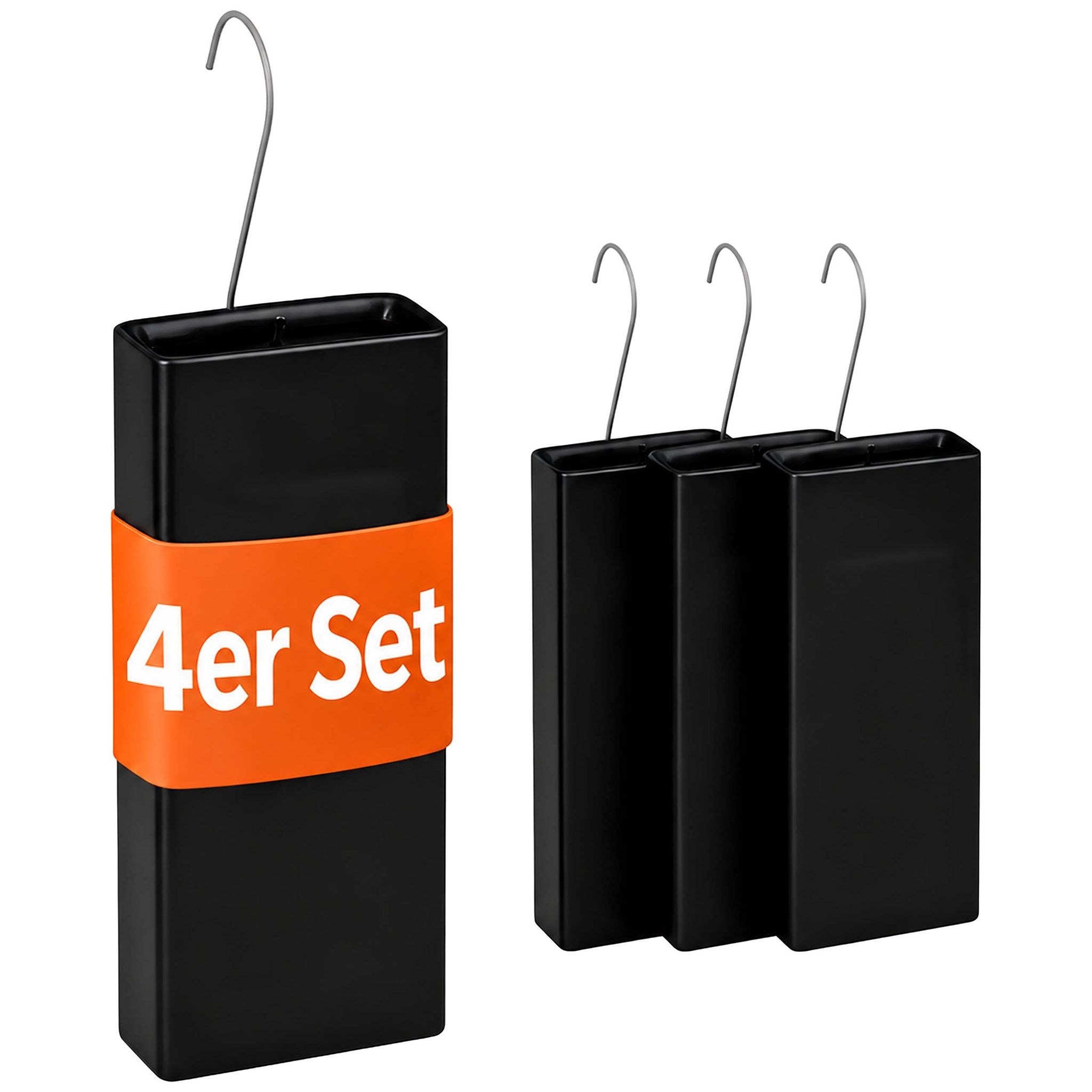 Relaxdays Luftbefeuchter Heizung, 4er Set, Wasserverdunster Für Heizkörper, Inkl. Haken Zum Aufhängen, Keramik, Schwarz