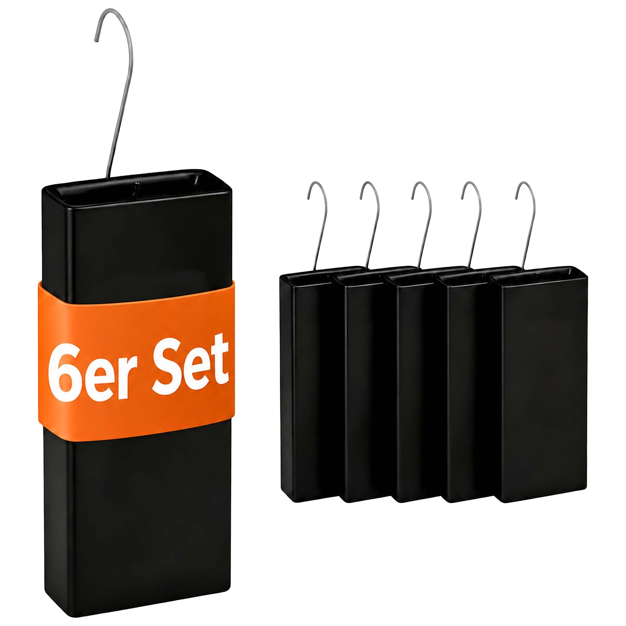 Relaxdays Luftbefeuchter Heizkörper, 6er Set, Wasserverdunster Für Heizung, Zum Hängen, Keramik, Raumbefeuchter, Schwarz