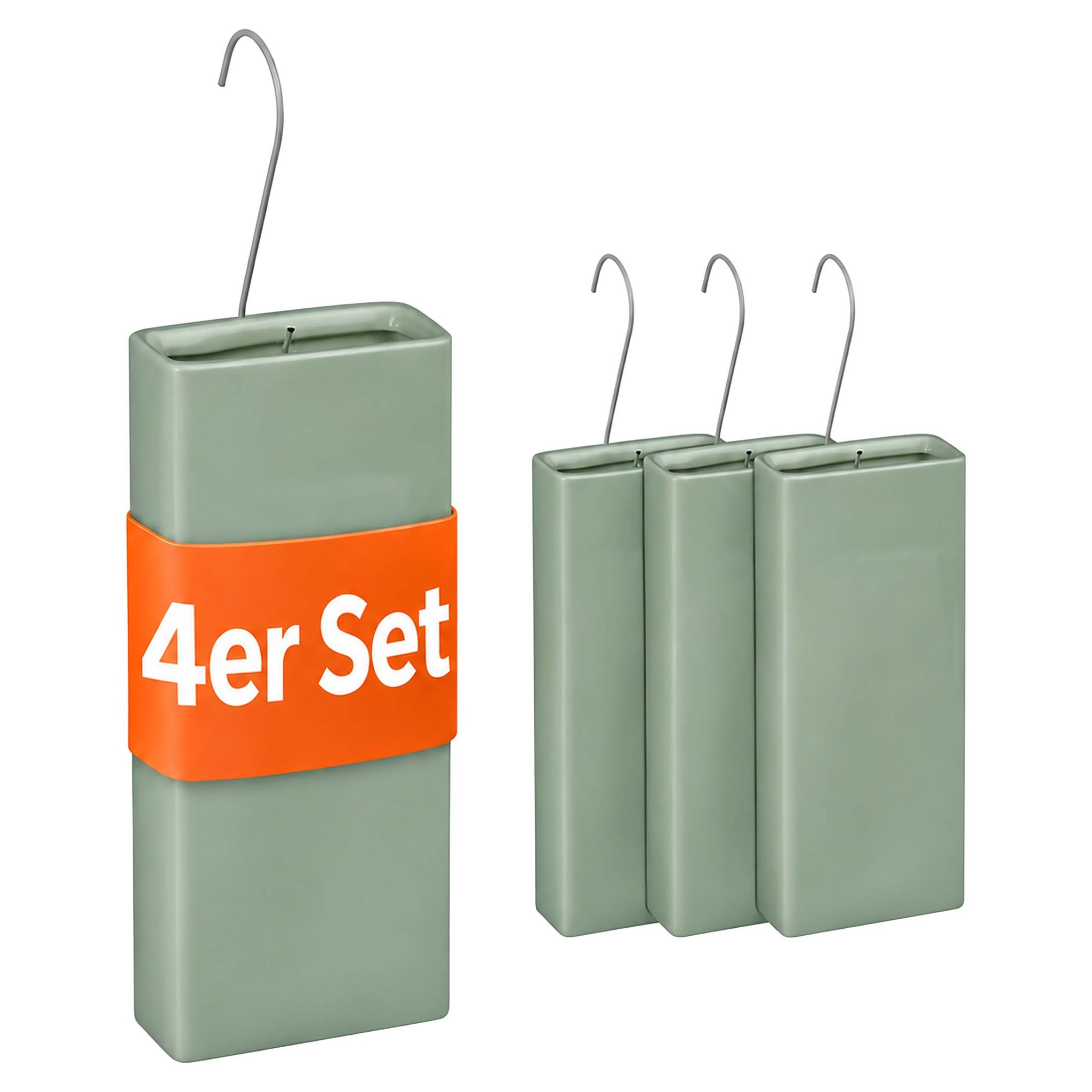 Luftbefeuchter Heizung, 4er Set, Wasserverdunster Für Heizkörper, Inklusive Haken Zum Aufhängen, Keramik, Salbei