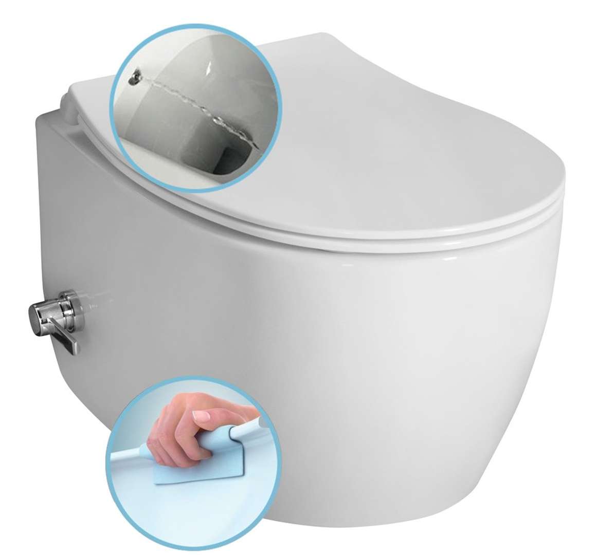 Sapho Isvea - Sentimenti Cleanwash Wand-wc Mit Bidet-dusche, Rimless, Weiß 10ars1101i