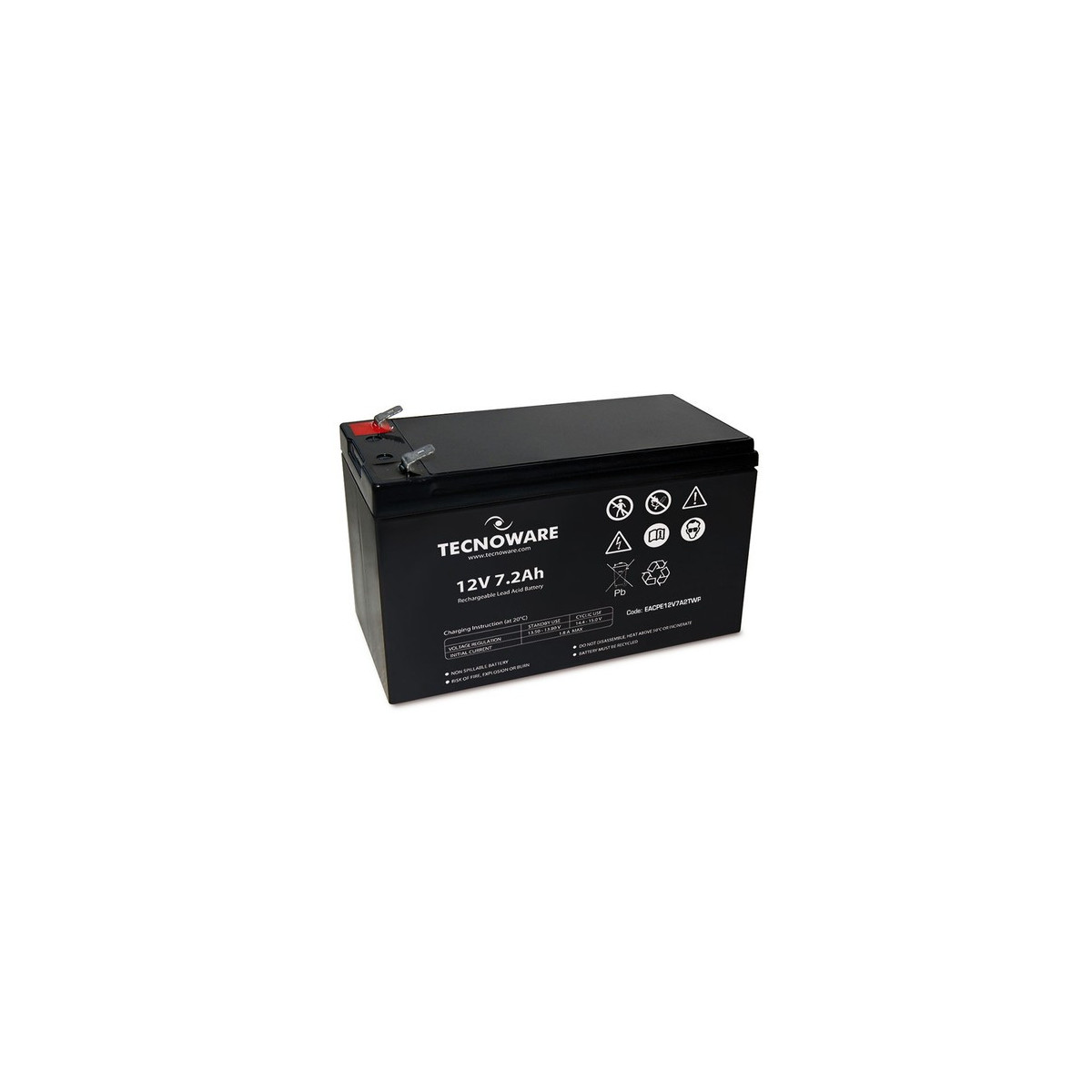 Tecnoware Batterie 12v 7,2ah Faston 6,3 Mm Eacpe12v7a2twp
