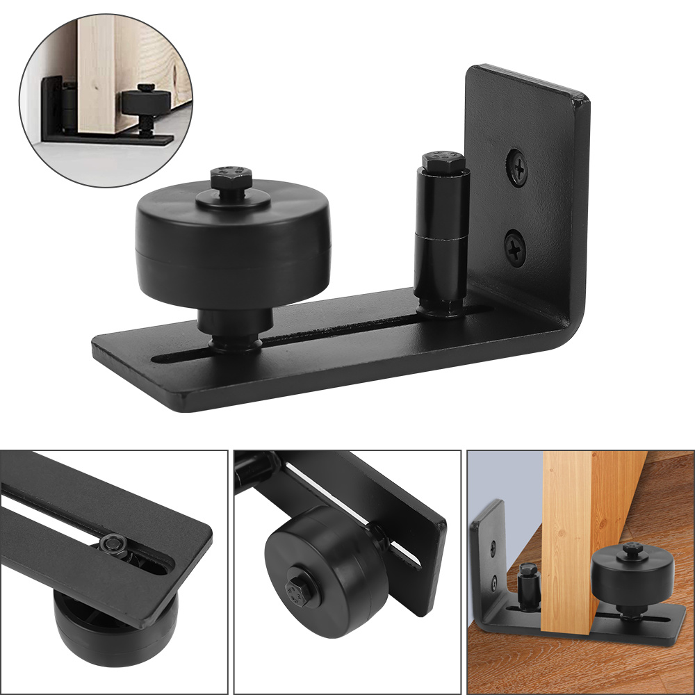 Tolletour 5x 8-in-1 Bodenführung Für Schiebetür, Kohlenstoffstahl Schwarz, 11,5 × 6,5 × 5 Cm, Ohne Bodenbohrung