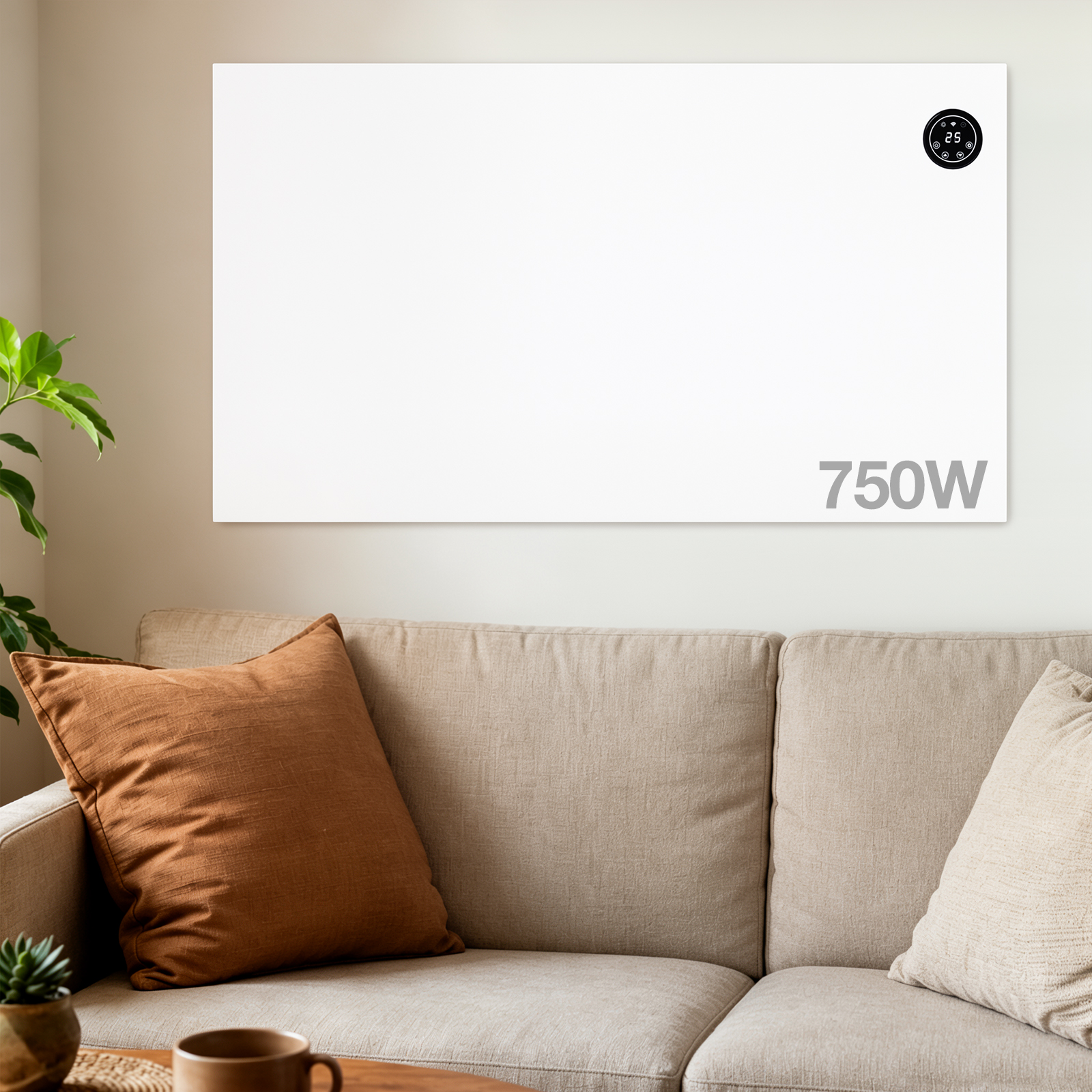 Tolletour Hybrid-infrarotheizung 750 W Wlan App Fernbedienung Touch Wand & Standheizung
