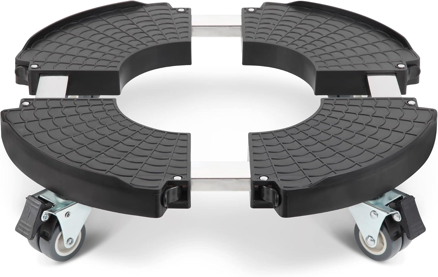 Pflanzenroller Rund Ø 40-54cm Tragkraft 200 Kg, Pflanzenrolle Außenbereich Mit 360 ° Drehbare Rädern, Rollbrett Pflanzen Für Den Hausgarten, Schwarz