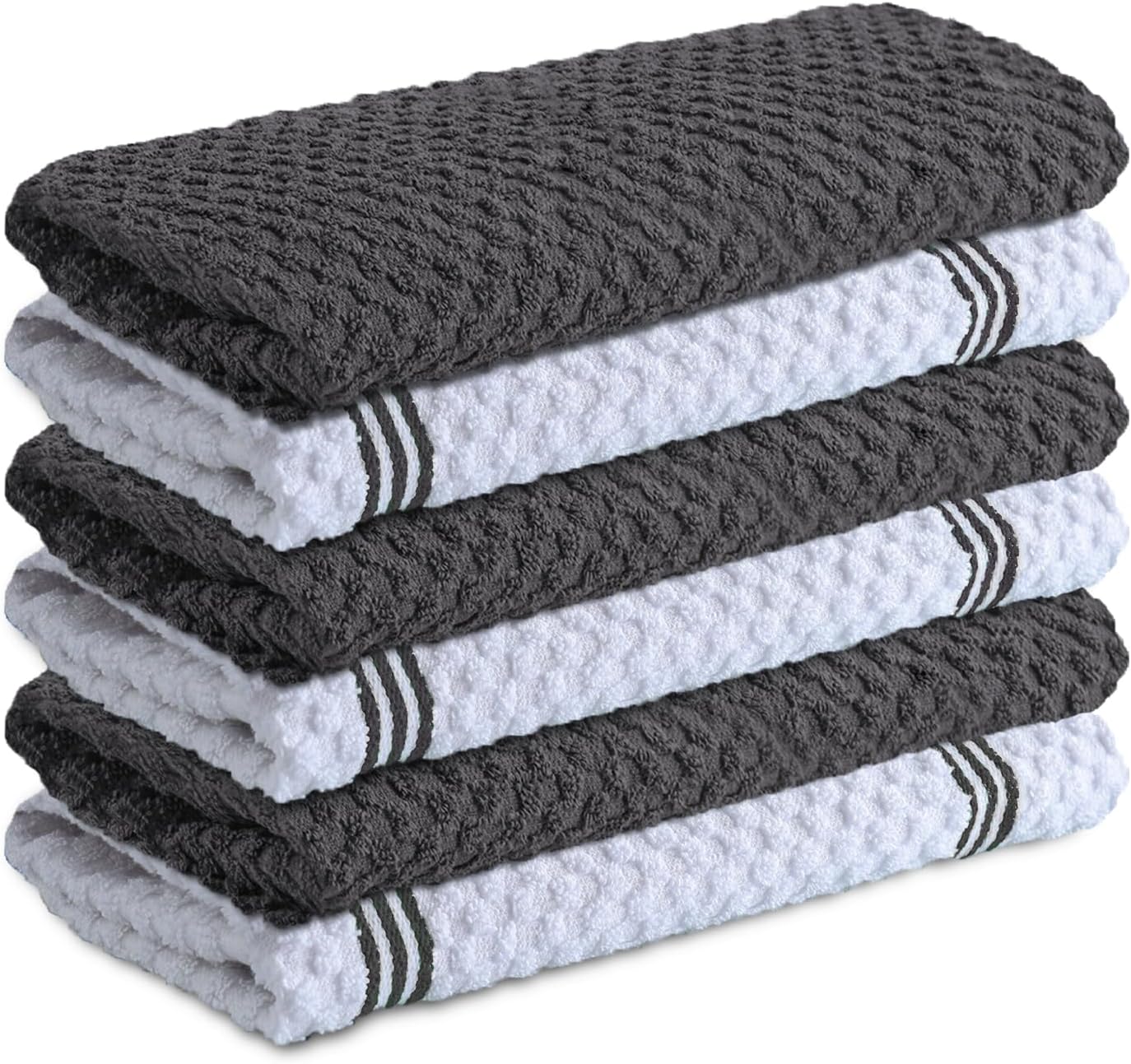Premium Küchentücher 6 Stück,38,1x63,5 Cm,saugfähige Geschirrtücher Geschirrtuch,frottee, Küchentücher,graues Geschirrtuch Für Die Haushaltsreinigung