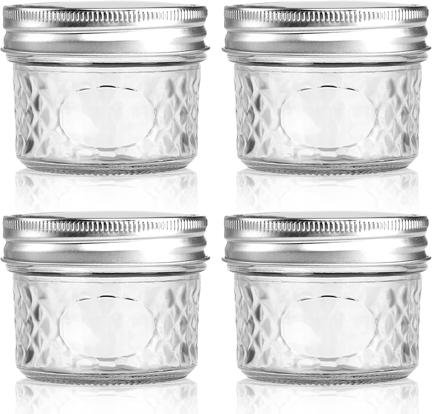100 Ml Glas Vorratsdosen Mit Deckel, 4er Set Transparent Kleine Vorratsgläser, Dekorative Einmachgläser Für Salat, Overnight Oats, Snacks,joghurt