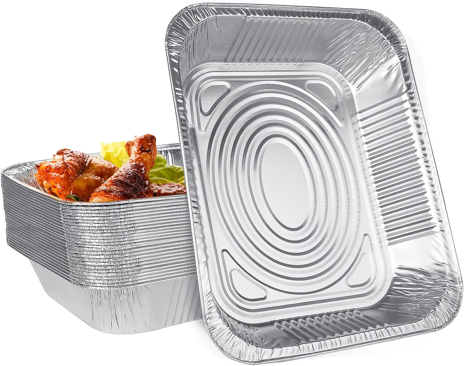30 Stück Grill Aluschalen Groß 3500ml, Grillschalen Aluminium 32,5 X 26 X 6 Cm, Einweg Aluminiumfolie Schalen Für Barbecue Das Kochen Grillen