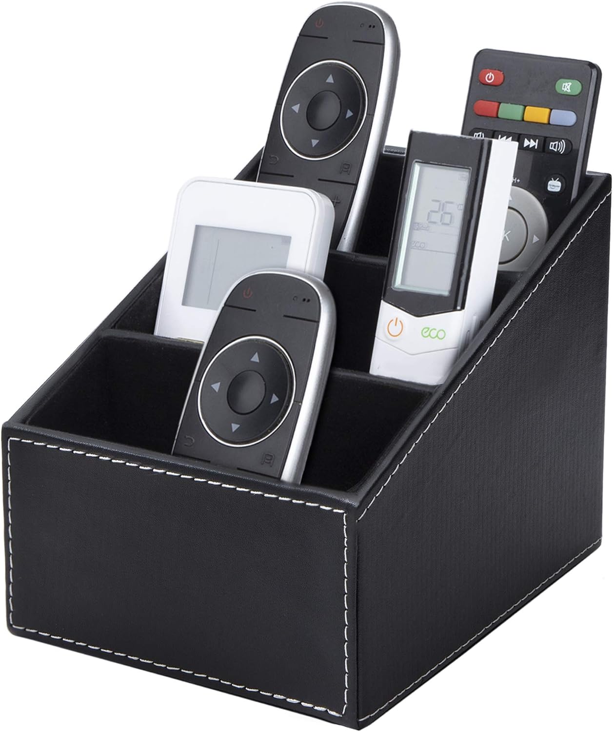 Tv-aufbewahrungsbox Für Fernbedienung Mit 3 Fächern, Pu-leder, Organizer, Organizer Für Brillen Für Make-up-pinsel, Stift, Büro