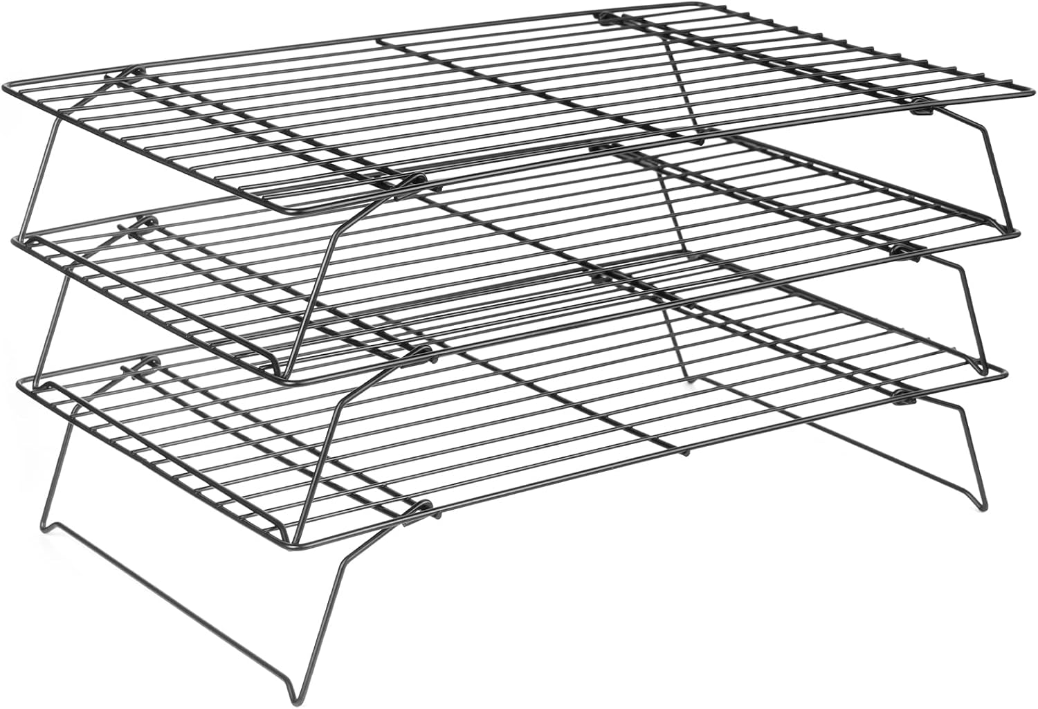 3-lagiges Abkühlgitter, Stapelbar, Klappbar Kuchengitter Auskühlgitter, Brot Backen Zubehör Für Kuchen, Kekse & Plätzchen, 15.74×9.84in/40 X 25 Cm