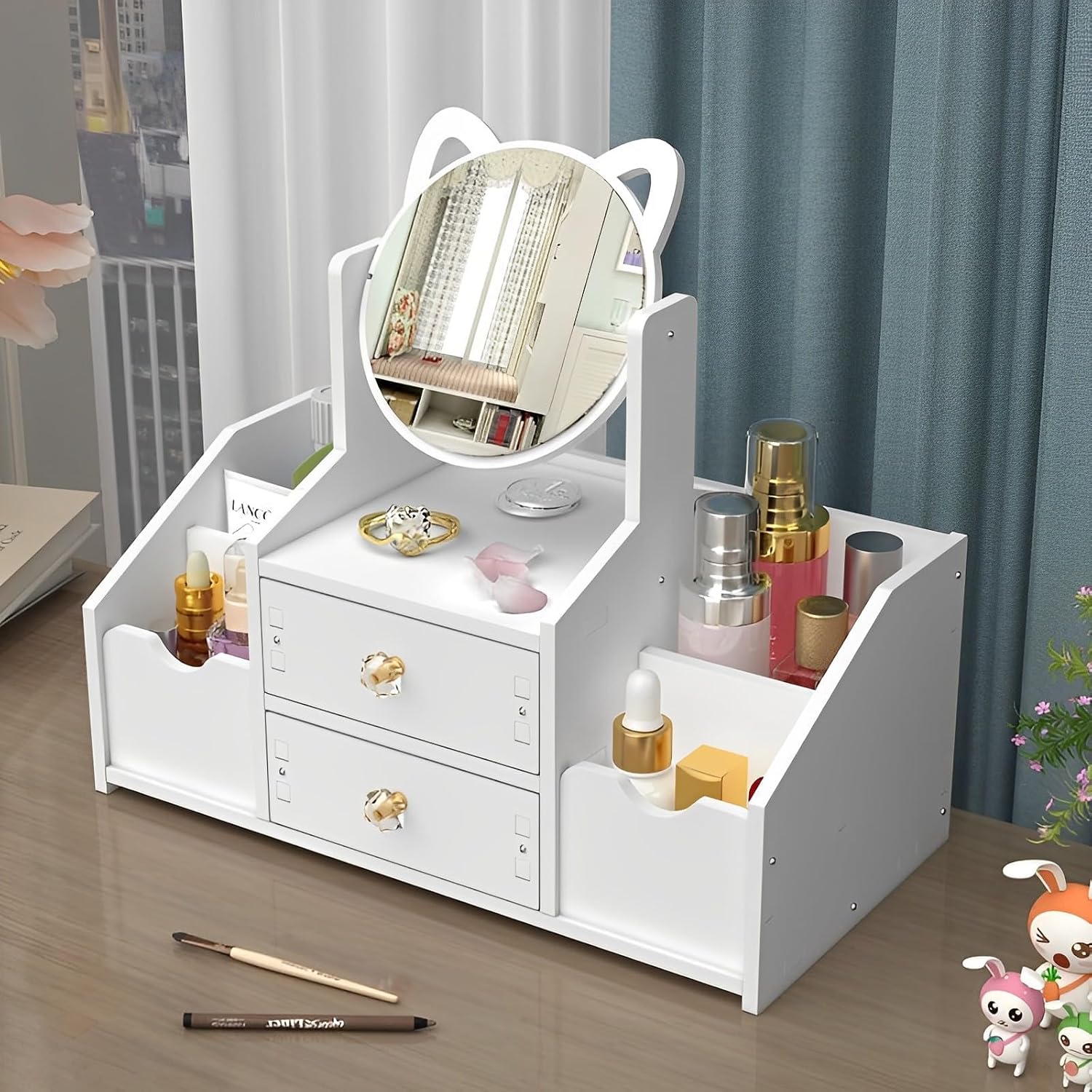 Make Up Organizer,cosmetic Organizer,make Up Organizer Mit Schubladen,schminktisch Mit Spiegeln Kosmetik Organizer, Stapelbares Kosmetikregal