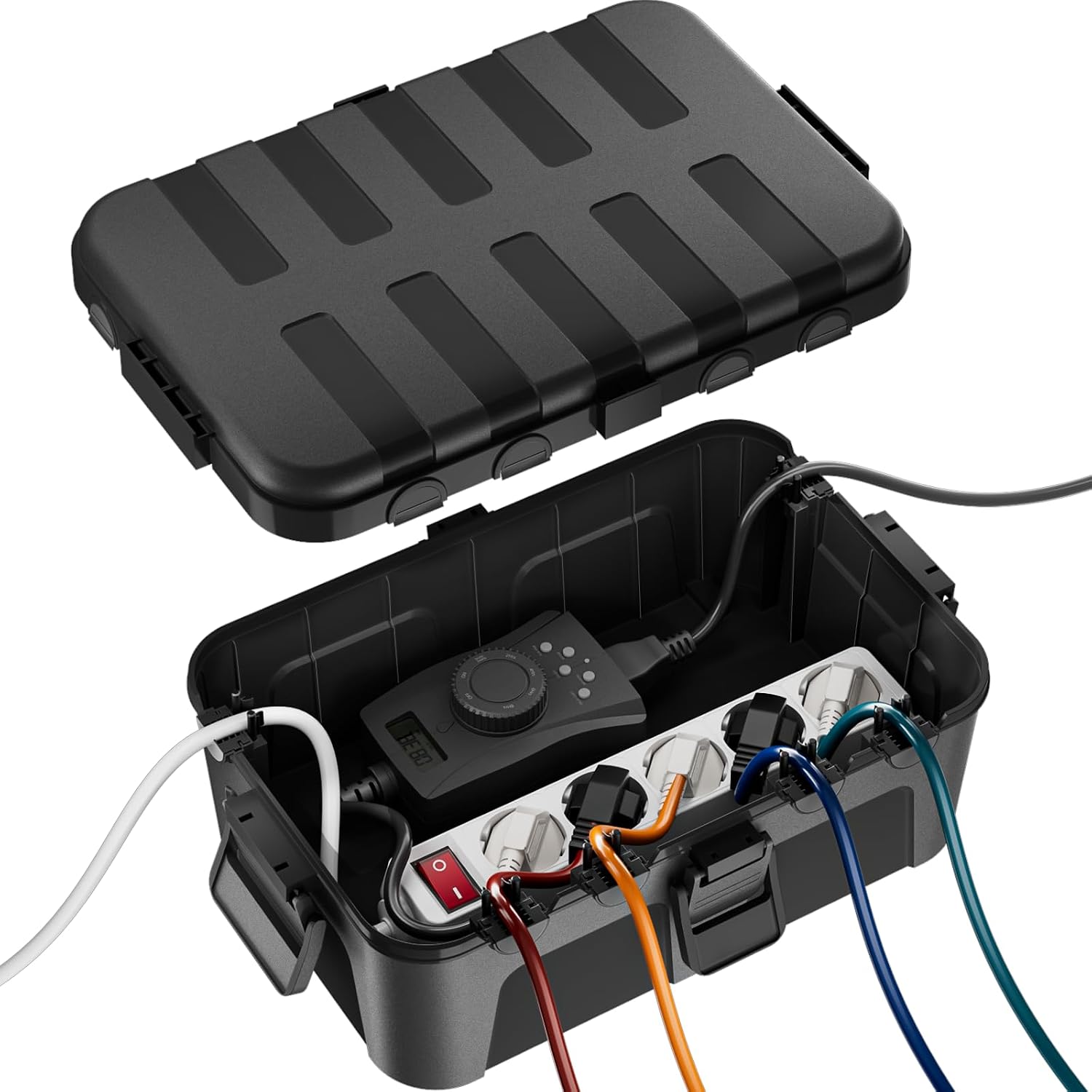Große Wasserdichte Kabelbox Für Den Außenbereich (outdoor), Ip54 Wasserdicht,wetterfester Elektrokasten Zum Schutz Von Verlängerungskabel,(32x22x13cm)