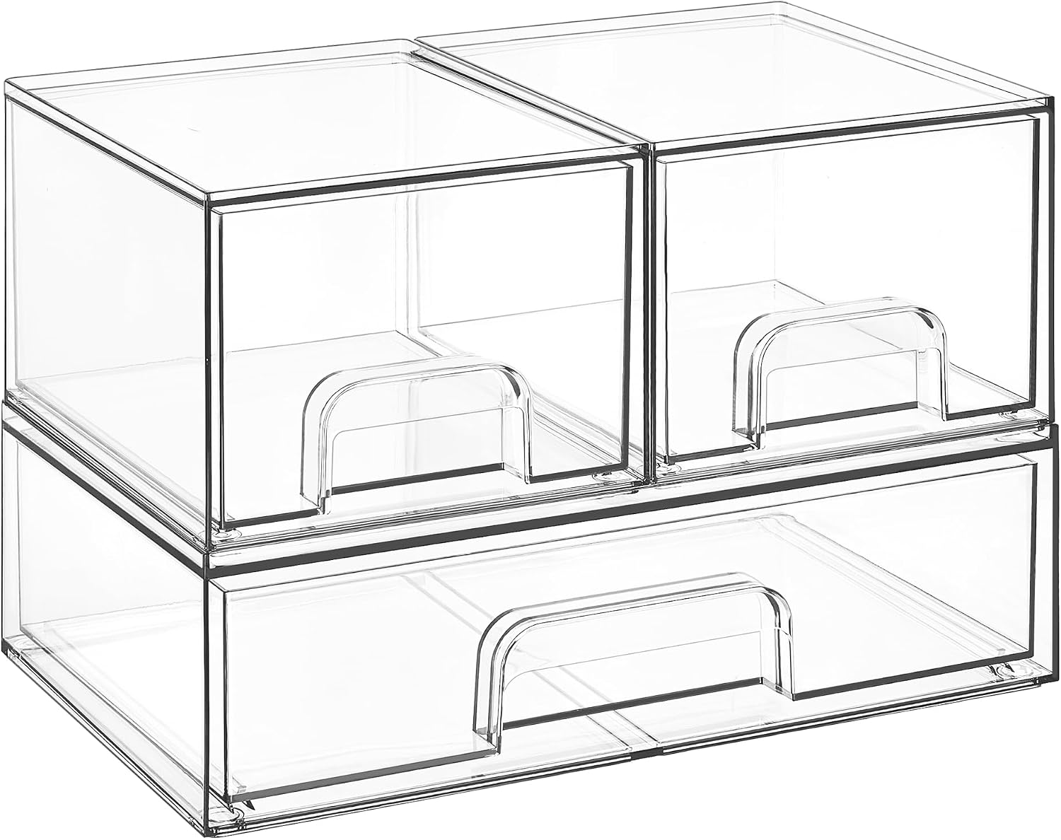 Boxen Aufbewahrung Mit 3 Schubladen, Clear Schminktisch Organizer, Anti-rutsch Organizer Schublade Benutzt Für Badezimmer, Schminktisch, Schreibtisch