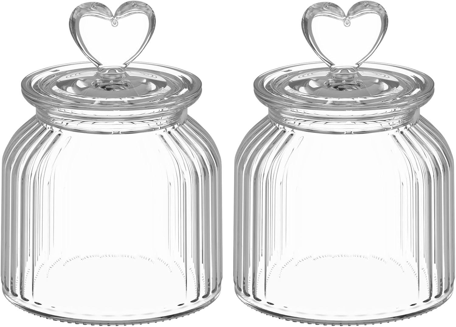 Vorratsgläser Mit Deckel Luftdicht 2er Set,bonbonglas Mit Herzform Vorratsdosen Glas,650ml Dekorative Vorratsglas Aufbewahrungsgläser Candy Bar,küche