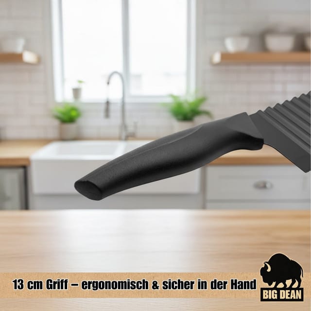 BigDean Gemüsemesser Wellenschneider Wellenmesser Riffelmesser Wellenschneider für Gemüse, Rostfreier Edelstahl