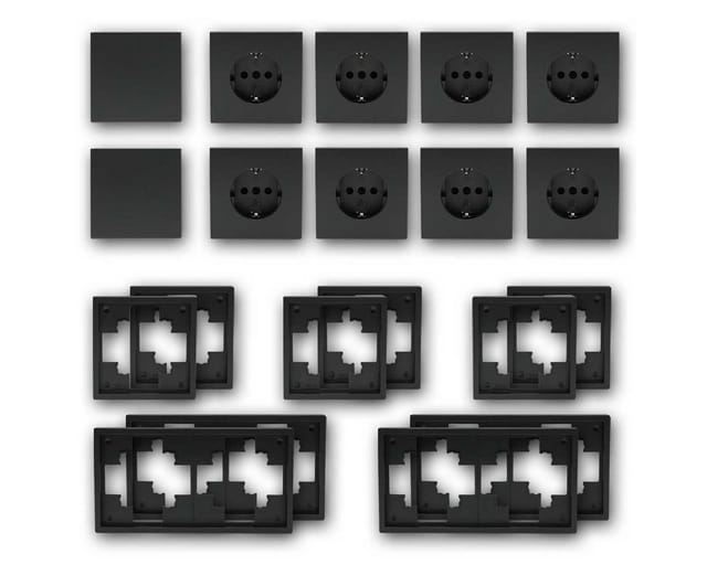 McPower Set "Standard-20" SHALLOW anthrazit, 20-teilig Unterputzschalter