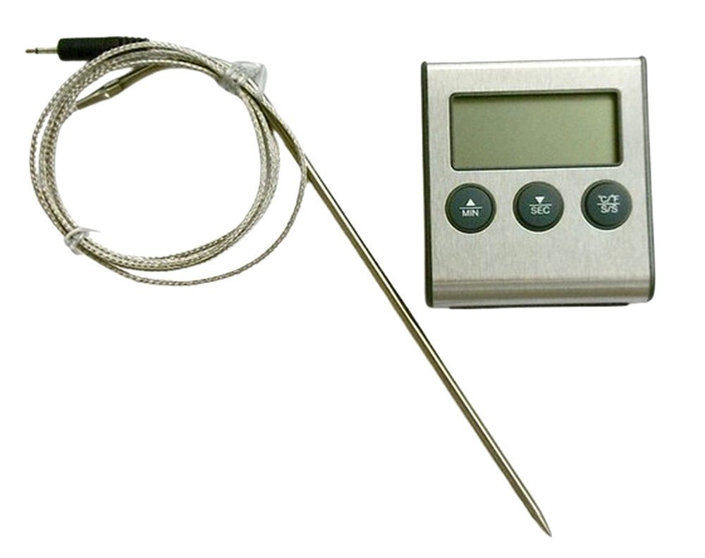DIW Bratenthermometer Fleisch Braten Thermometer ET921 bis 250°C hitzefest, Packung, Komplettset, Einstichfühler, Kochmodus mit Alarm, Timer Bild 2