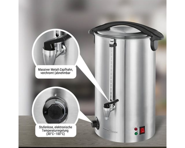 ProfiCook Heißgetränke- und Glühweinautomat PC-HGA 1111, 16L Tankinhalt, für Glühwein, Tee & Kaffee