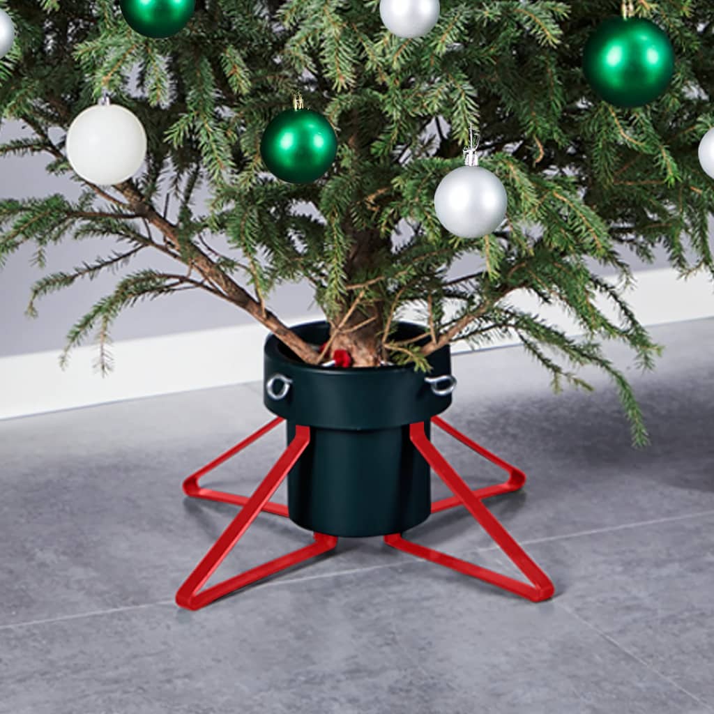 Vidaxl Weihnachtsbaumständer Grün Und Rot 46x46x19 Cm