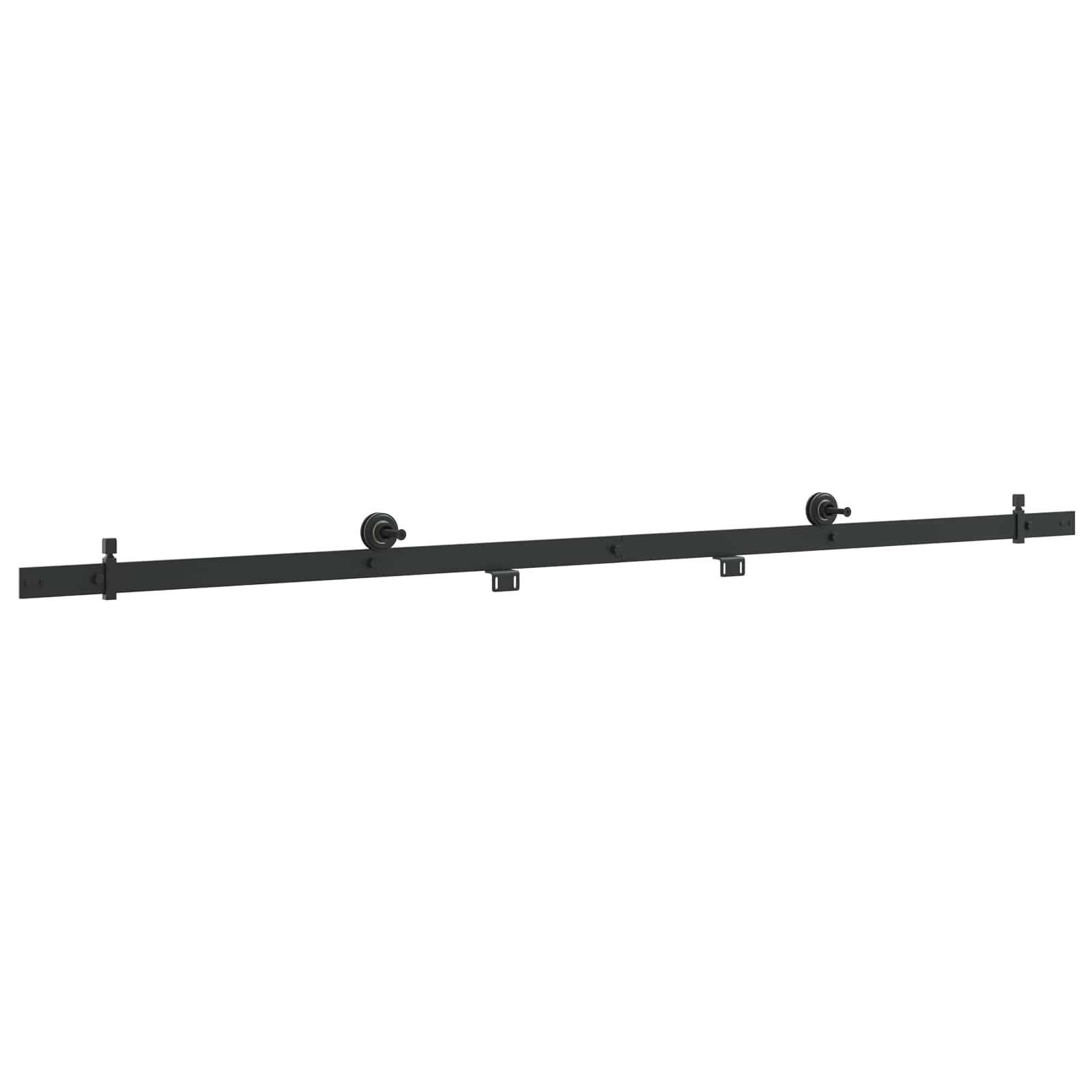 Schiebetürbeschlag-set 200 Cm Stahl Schwarz Vidaxl