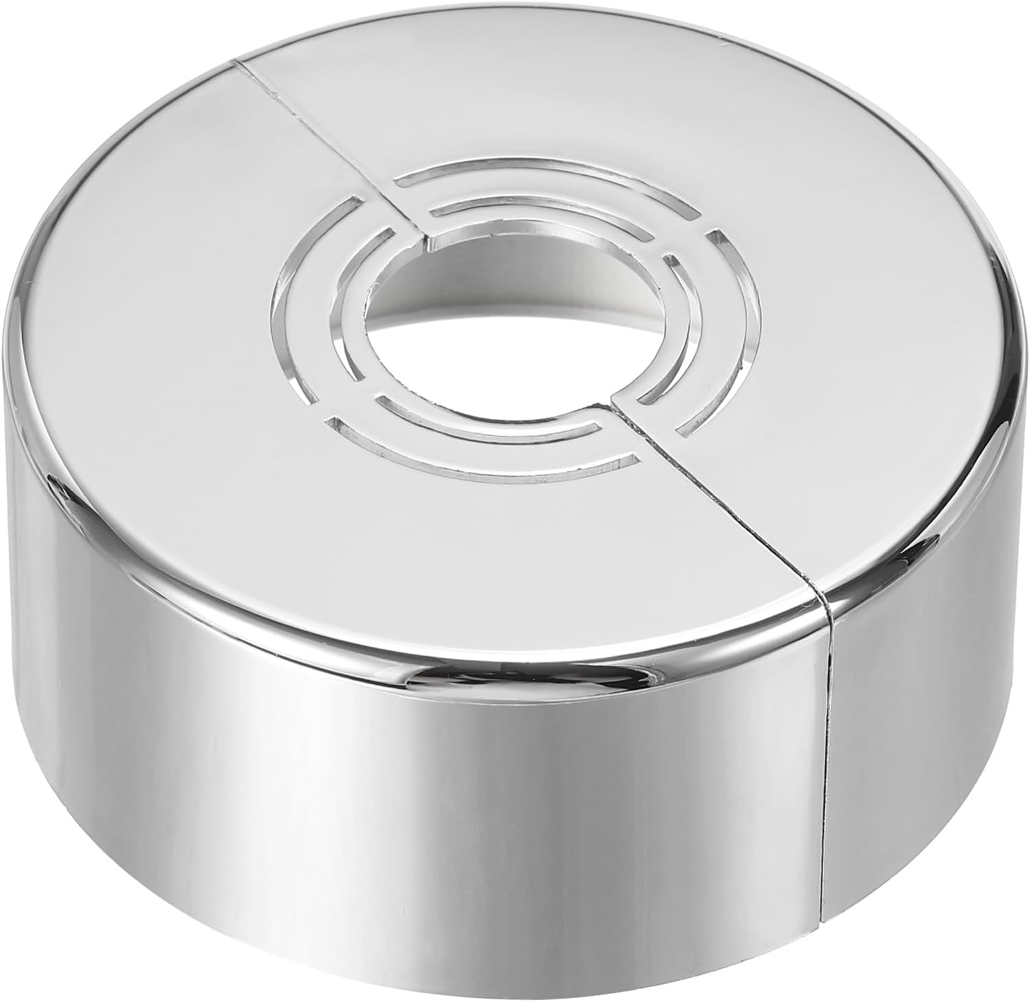 Geteilte Wandrosette (0,8 / 1 / 1,3 Zoll), Runde Abdeckplatte Aus Dickem Abs (1,2 Zoll), Mit Clipsystem Zuschneidbar, Für Wasserleitungen Und Armaturen (silber)