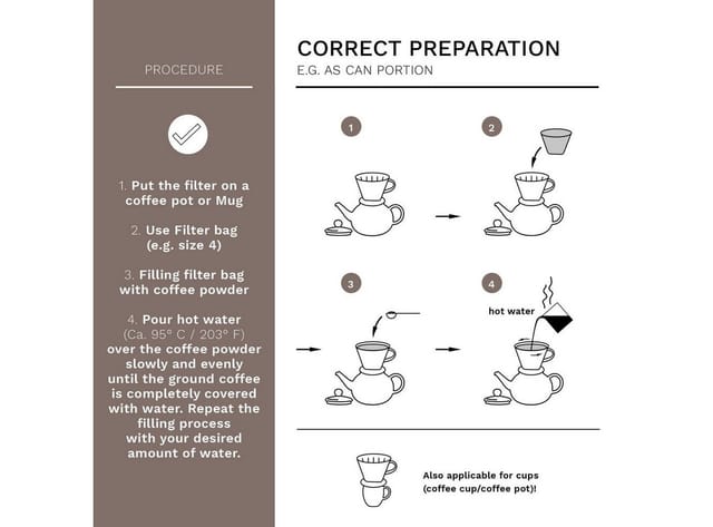 Creano Handfilter Creano Grauer Porzellan Kaffeefilter klein - Filter Größe 4, Porzellan, für Filtergröße 4