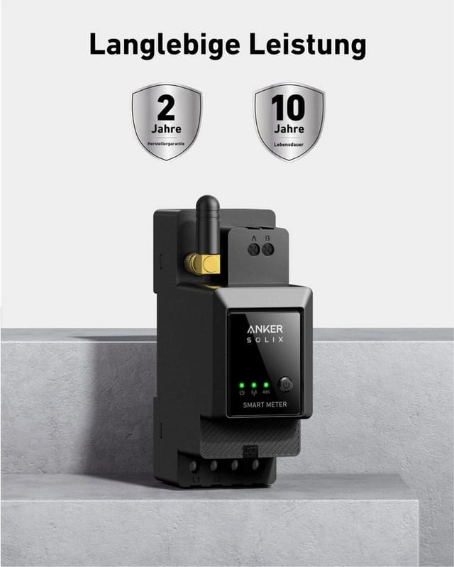 Anker Balkonkraftwerk SOLIX Solarbank 2 E1600 Pro Speicher+Smart Meter+0/1/2/3 BP1600, 800 W, (Set, 1600Wh All-in-One Stromspeicher inkl. Smart Meter), IP65, Stromspeicher, LiFePO4