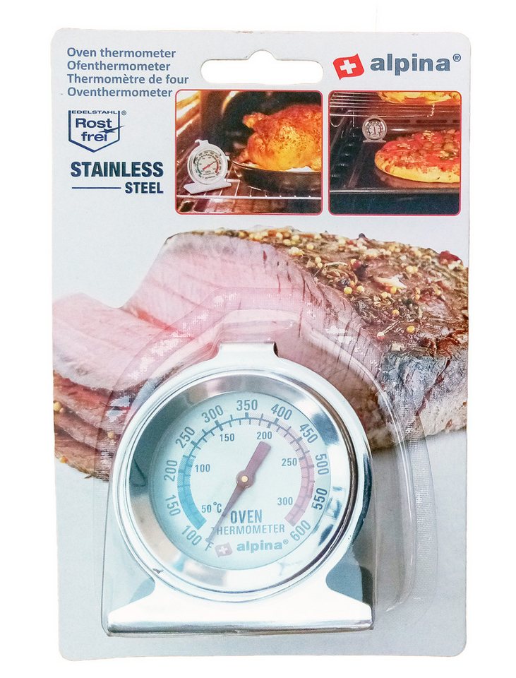 *Alpina* Backofenthermometer BACKOFENTHERMOMETER 300°C aus Edelstahl Bratofen Backofen 80, Brotofen Küchen Ofenthermometer Thermometer Grill Ofen Bild 2