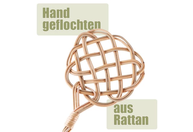 BigDean Teppichkehrer Teppichklopfer handgefertigt aus Rattan – stabil & robust, ., (Packung, 1-tlg., Tepischklopfer), Stabil, Robust, Vielseitig Einsetzbar, Komfortabel