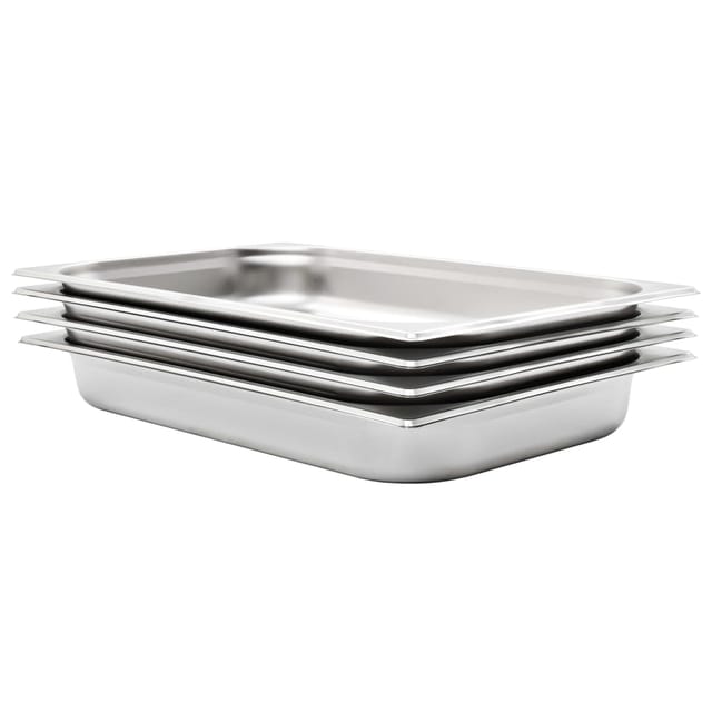 vidaXL Thermobehälter Gastronormbehälter 4 Stk. GN 1/1 65 mm Edelstahl, Edelstahl