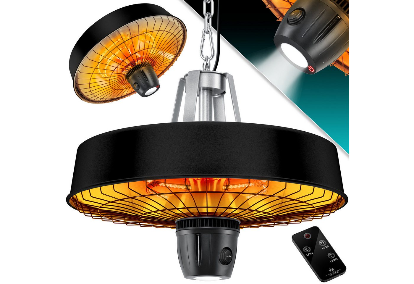 Kesser® Decken-heizstrahler 2500 W Mit Fernbedienung - Schwarz Bild 3