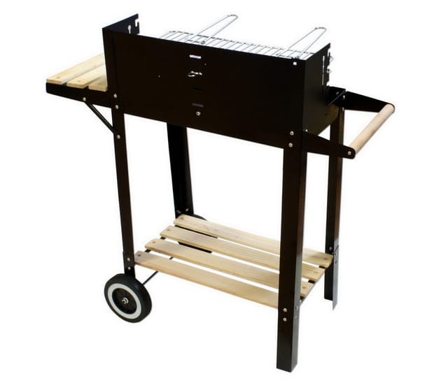 Kynast Holzkohlegrill Excklusiv Grillwagen Grill-Wagen, 5-fach höhenverstellbares Grillrost, 2 Räder