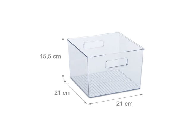 relaxdays Frischhaltedose Kühlschrank Organizer mit Griffen, Kunststoff