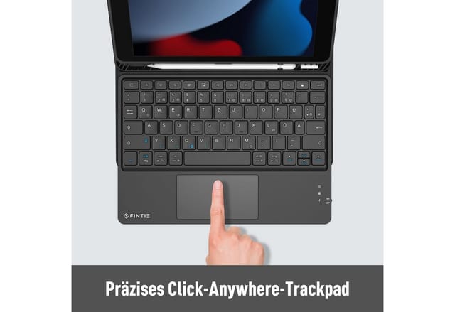 Fintie Kabellose Bluetooth Tastatur mit Touchpad, Deutsch Layout Tastatur Tablet-Tastatur (für iPad, Samsung, Lenovo Tablets, iPhone, Smartphone, Android-Tablets)