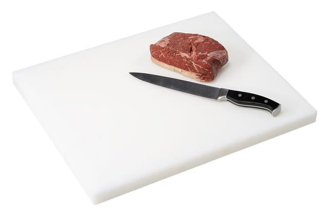 Kesper Tranchierbrett Tranchierbrett massiver Kunststoff 50 x 40 x 3 cm, weiß, (1-St)