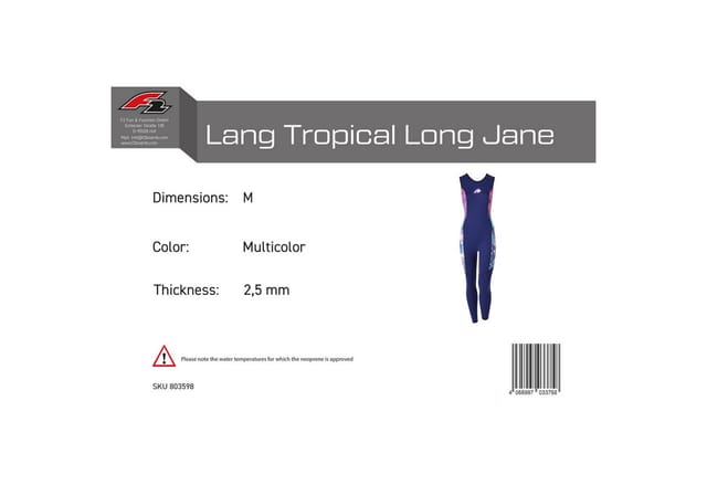 F2 Neoprenanzug F2 Damen Neopren Anzug Lang Tropical Long Jane 2,5 mm M Multicolor 202
