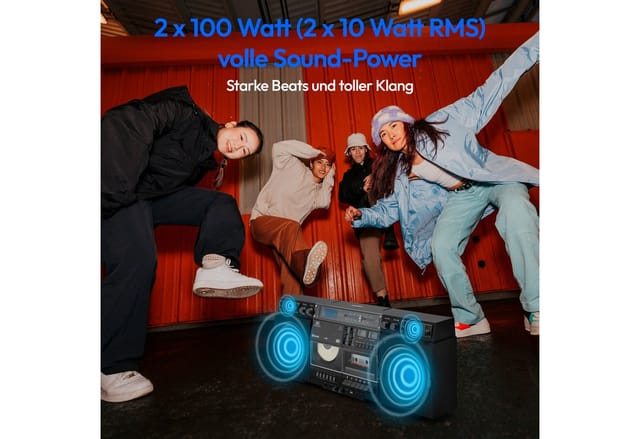 Medion® Medion MD44538 P66538 Boombox Retro-Radio (AM/FM DAB+ MW/UKW, 20 W)