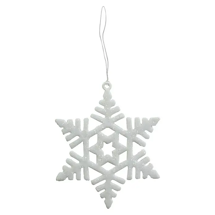 Christbaumschmuck Glitzerstern (Weiß, Kunststoff, Eckig)