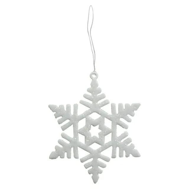 Christbaumschmuck Glitzerstern (Weiß, Kunststoff, Eckig)