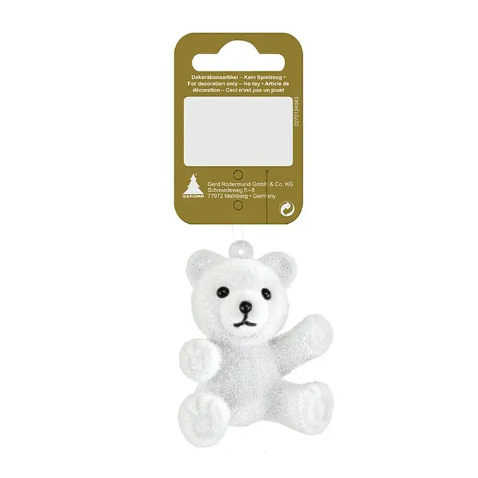 Christbaumschmuck Teddy (Weiß, Samt)