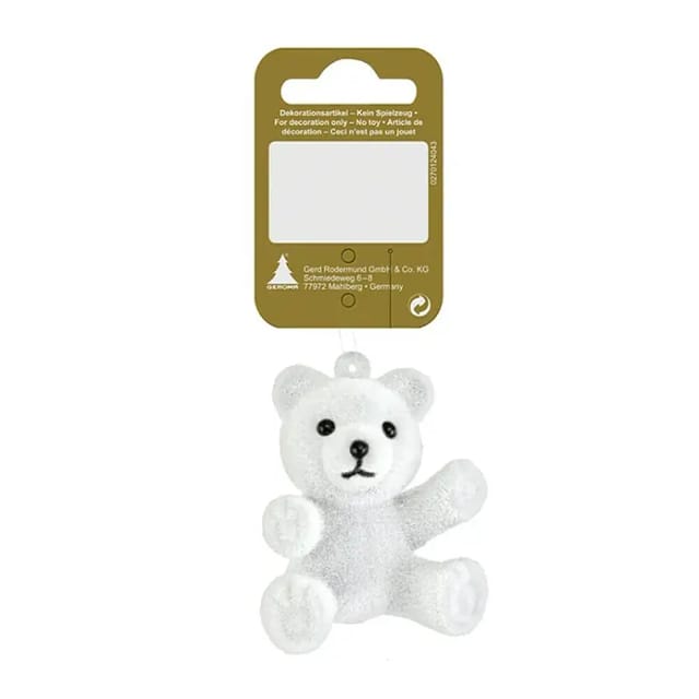 Christbaumschmuck Teddy (Weiß, Samt)